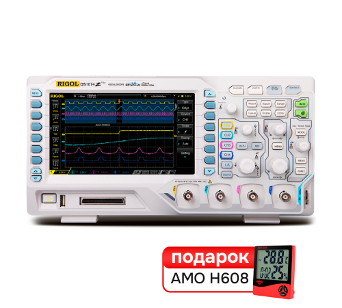 Комплект цифрового осциллографа RIGOL DS1074Z Plus и термогигрометра AMO H608