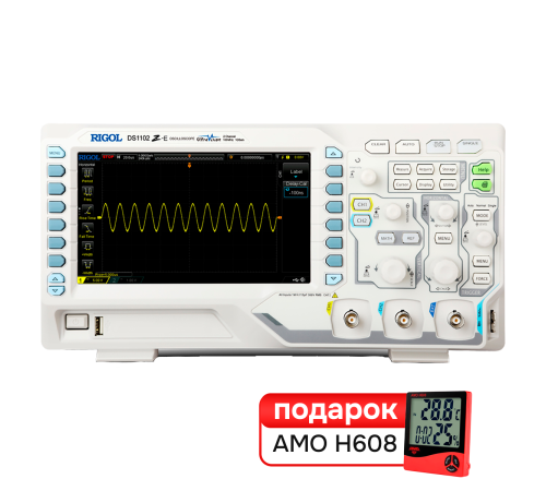 Комплект цифрового осциллографа RIGOL DS1102Z-E и термогигрометра AMO H608