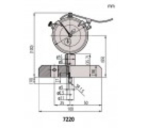 Глубиномер индикаторный часового типа 0-200мм 7220