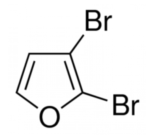 2,3-Дибромофуран, 97%, удар. с 0,5% карбоната кальция, Alfa Aesar, 1G