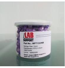 PTFE, 0.22 мкм, 13 мм, шприцевые фильтры WS, фиолетовые, 100 шт/уп. Lab-Support, Китай